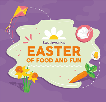 Decorative Easter of food and fun logo